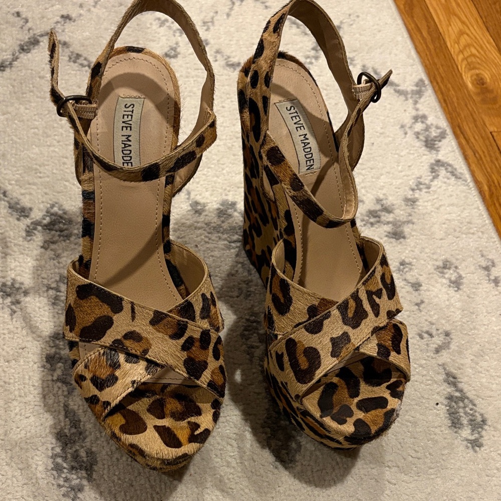 Steve Madden Animal Print Wedge Sandals
